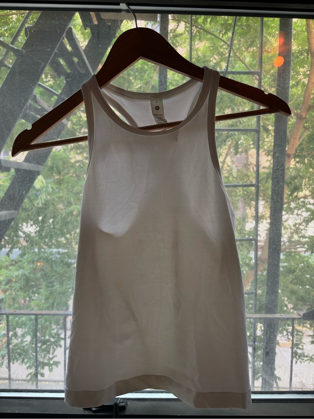 White Ribbed Racerback Tank Top - Picture 2 of 2